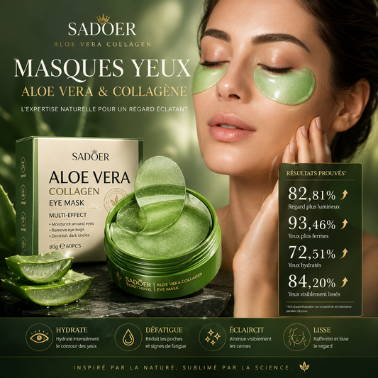 Patchs Yeux au Collagène et Aloe Vera — Anti-Cernes (60 pièces)