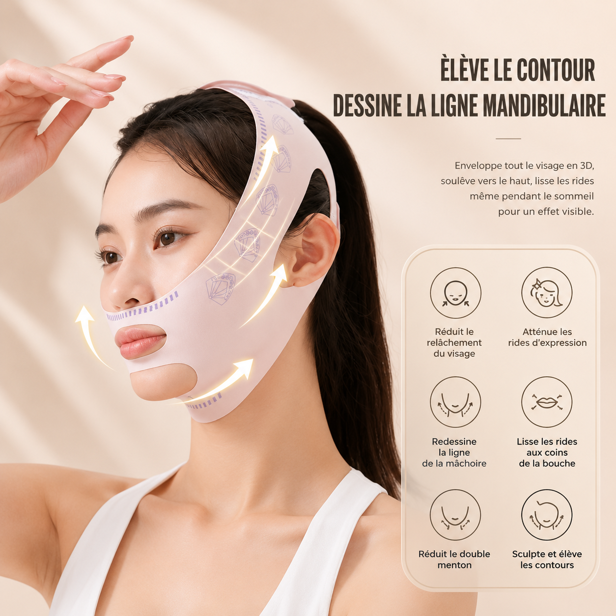 Bandage Amincissant Menton & Joues — Effet V-Line
