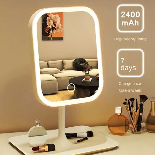 Miroir de Maquillage LED Tactile — 3 Teintes de Lumière