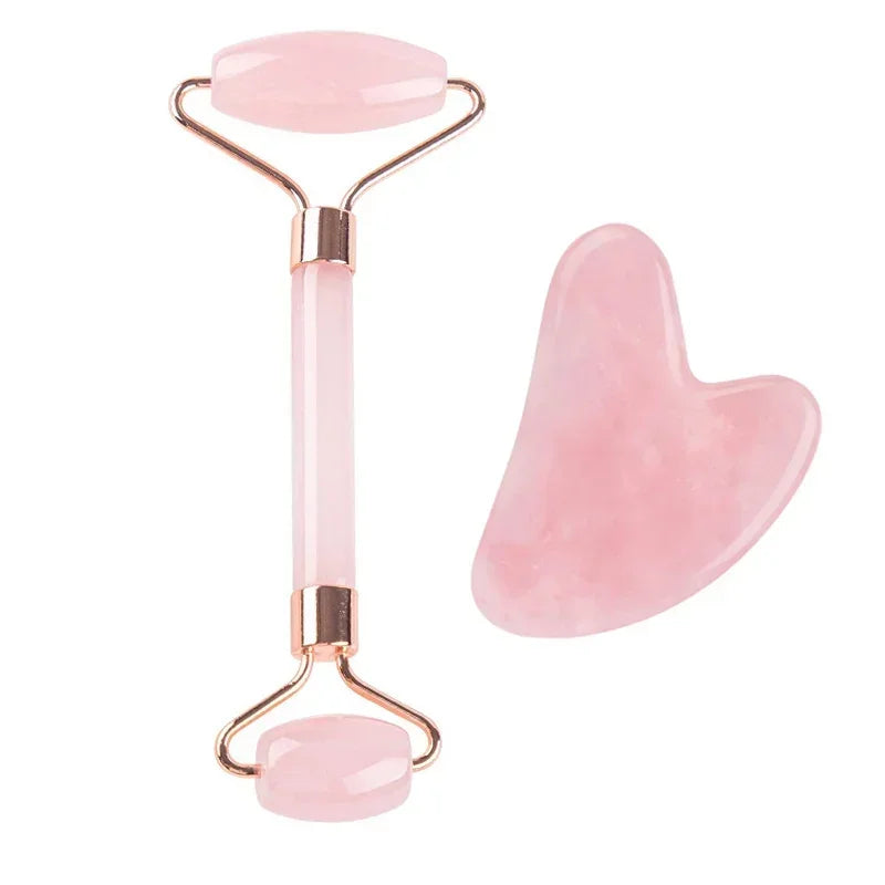 Rouleau Gua Sha en Pierre de Jade Naturelle — Massage Visage & Lifting