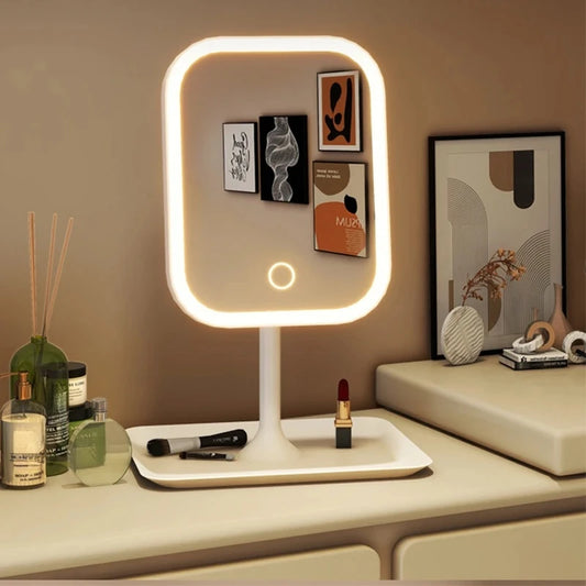 Miroir de Maquillage LED Tactile — 3 Teintes de Lumière