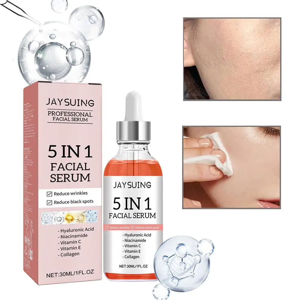 Sérum Visage 5 en 1 — Vitamine C & Acide Hyaluronique
